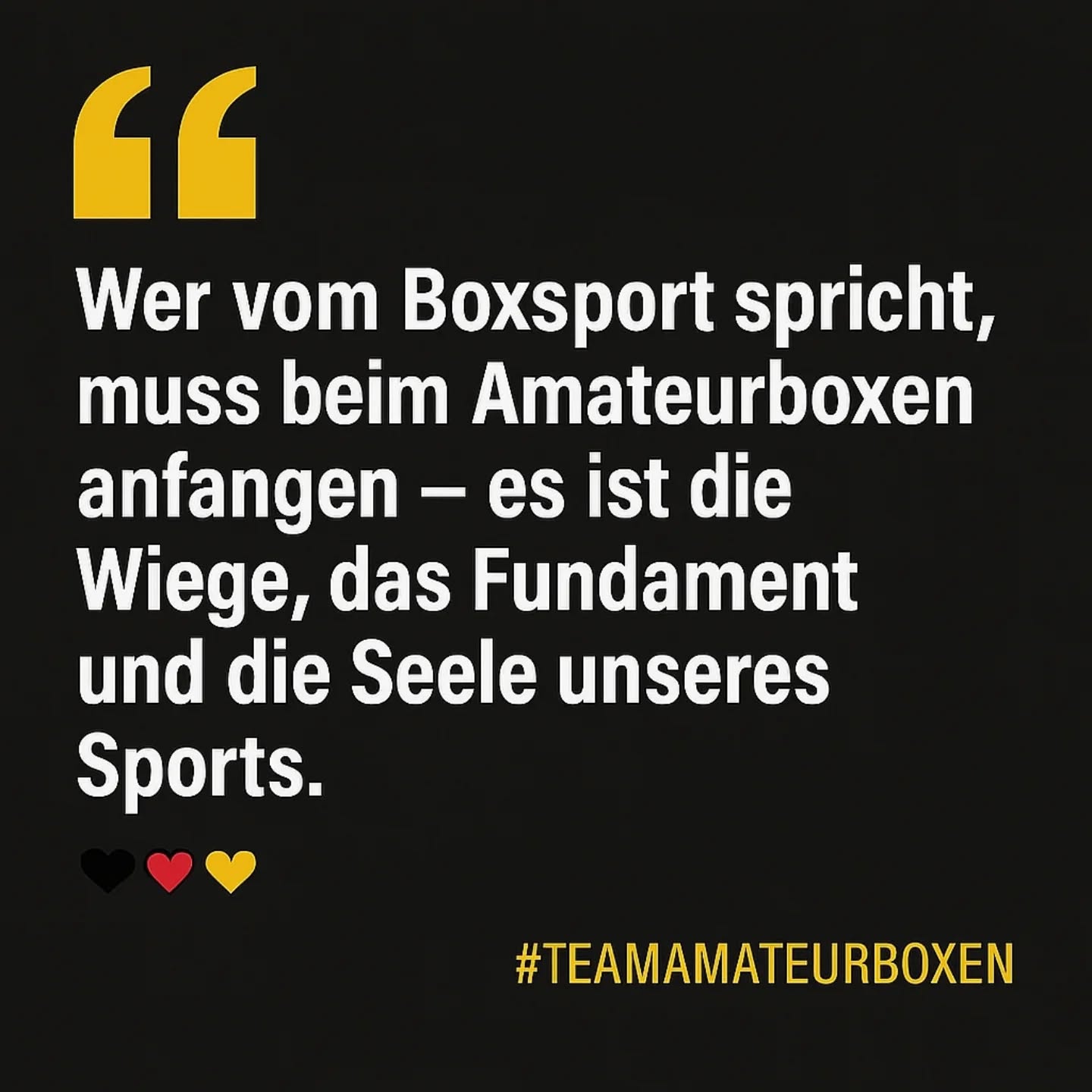 🥊 Amateurboxen ist mehr als nur der Anfang – es ist das Herzstück.
Wer vom Boxsport spricht, darf das Amateurboxen nicht vergessen.
Es ist die Wiege, das Fundament und die Seele unseres Sports.
Hier beginnt alles: die Leidenschaft, das Ehrenamt, die ersten Schritte im Ring.
Doch genau dieses Fundament wird oft übersehen, schlecht behandelt oder gar bewusst geschwächt.
Wir sagen: Zeit, den Fokus wieder dahin zu richten, wo alles beginnt – in die Hallen, zu den Vereinen, zu den Trainern, den Kampfrichtern, den Ehrenamtlichen, den Jugendlichen.
📢 #TeamAmateurboxen steht für den Neuanfang im DBV.
#AmateurboxenZuerst
#BoxsportStärken
#EhrenamtEhrt
#BasisBewegen
#DBVreformieren
🖤❤️💛