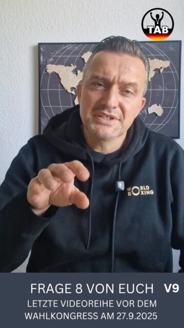 📺 Letzte Videoreihe zum Wahlkampf

Heute schließen wir unsere Videoreihe mit den letzten Antworten auf eure Fragen aus der Community ab. Ab morgen berichten wir dann nur noch direkt aus Pleinfeld und natürlich live vom Wahlkongress.

🙏 Ein großes Dankeschön an alle Unterstützer in diesem Wahlkampf. Für eure Ideen, eure Meinungen, eure Kritik und vor allem für eure ehrliche Leidenschaft für den Amateurboxsport.

Ich freue mich, am Samstag endlich beim Kongress zu sein. Die Delegierten und Landespräsidenten zu treffen und zu erleben, wie wir gemeinsam die Zukunft unseres Sports gestalten können.

Besonders danke ich allen Vereinen, Trainern und Engagierten, die mir geschrieben haben. Euer Input ist unbezahlbar. Ihr seid das Herzstück unseres Sports, die Basis.

🥊 Jetzt heißt es: Blick nach vorn. Für unseren Boxsport, für unsere Gemeinschaft, für die Zukunft.

#TeamAmateurboxen #DBV #Wahlkongress #amateurboxenhamburg